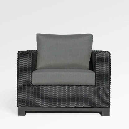 Enclover Trillium lounge chair with Sunbrella® cushions, showcasing a stylish outdoor seating option with comfortable, weather-resistant fabric.