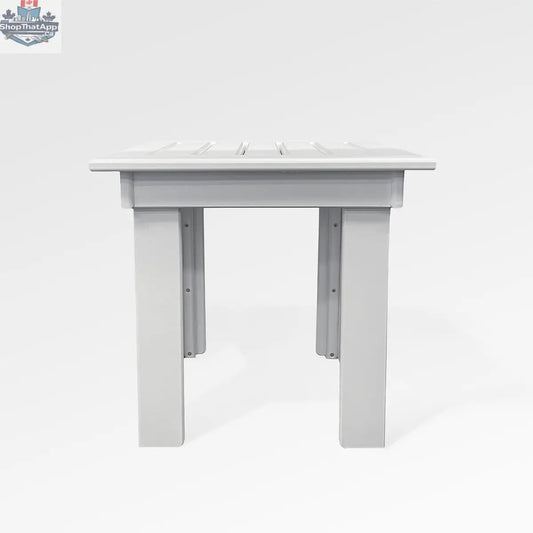 Enclover Hickory Square End Table with white finish, showcasing its sleek design and sturdy wooden construction.