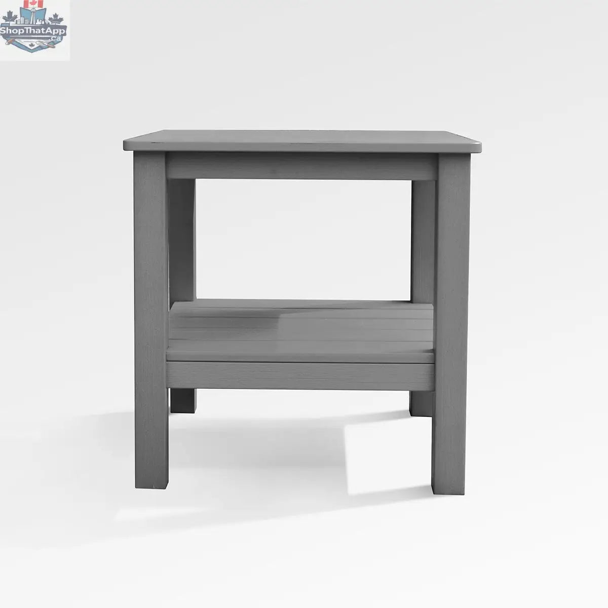 Enclover modern Adirondack end table with a stylish square design, ideal for outdoor spaces, shown from the front view.