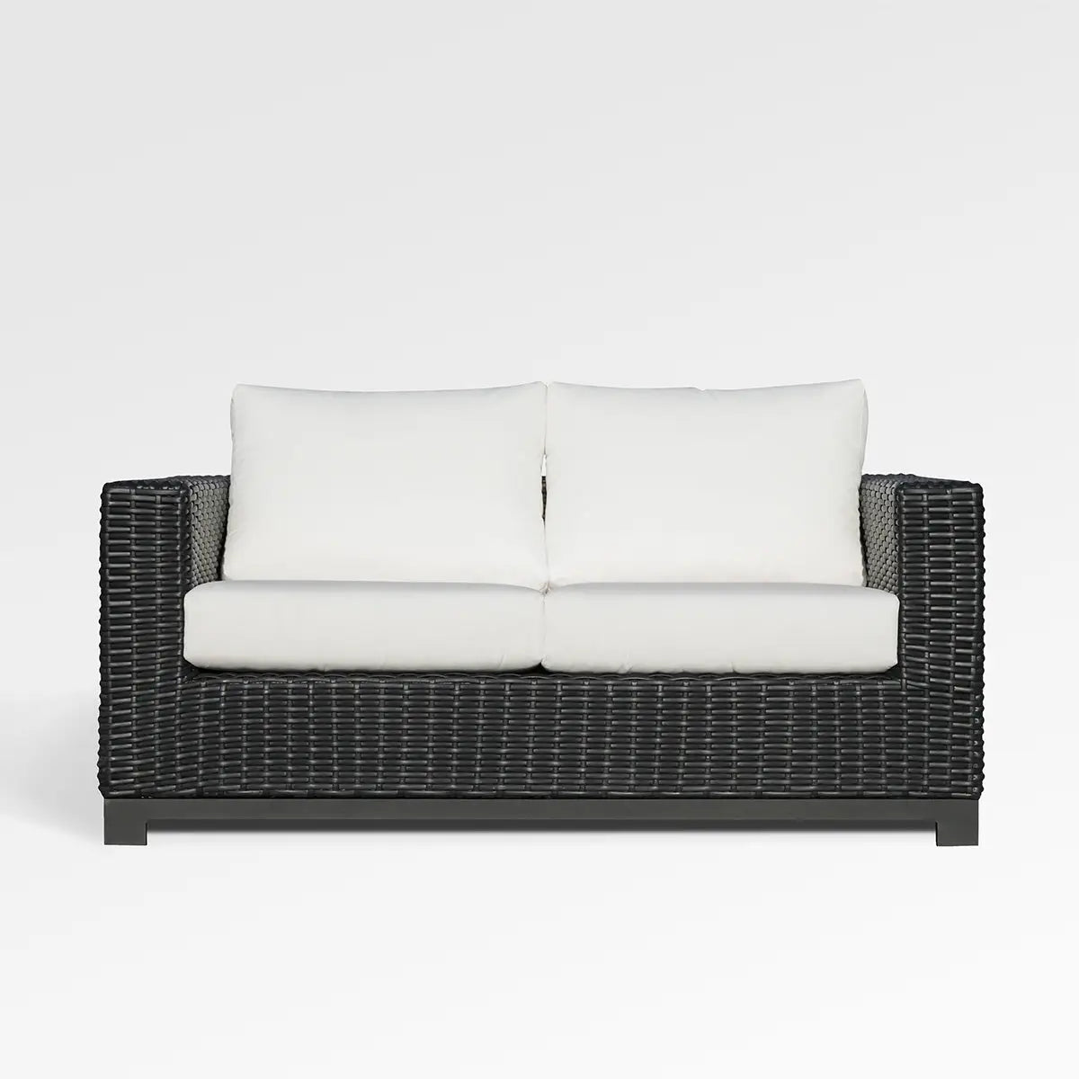Enclover Trillium loveseat with Sunbrella cushions, stylish outdoor seating with plush comfort and elegant design.