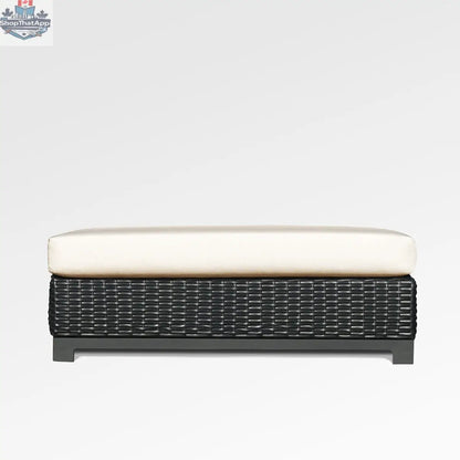 Enclover Trillium outdoor ottoman with Sunbrella cushion, stylish and durable for outdoor comfort and relaxation.