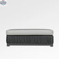 Enclover Trillium outdoor ottoman with Sunbrella cushion, stylish and durable for outdoor comfort, shown from the front.