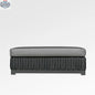 Enclover Trillium outdoor ottoman with Sunbrella cushion, showcasing stylish design and durable, comfortable outdoor seating.