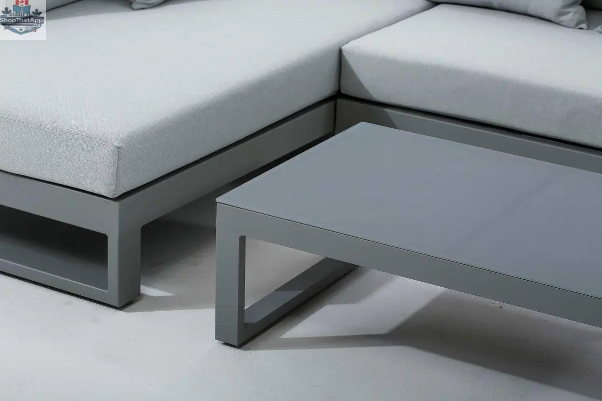Enclover Oasis sectional sofa with modern design, featuring plush cushions and sleek upholstery for stylish living room comfort.