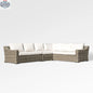 Enclover Tulip sectional sofa with 6 seats and Sunbrella® cushions, showcasing a modern design and comfortable seating arrangement.