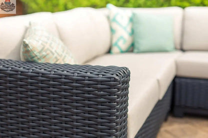 Enclover Trillium 6-seat sectional with durable Sunbrella cushions, featuring plush seating and stylish outdoor design.