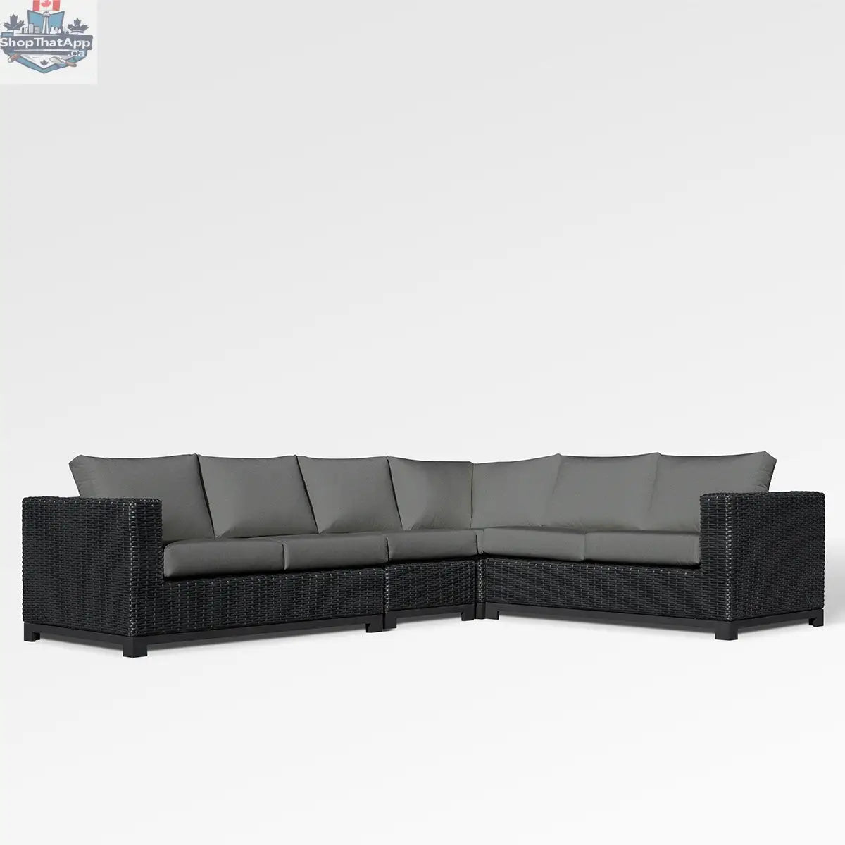Enclover Trillium 6-seat sectional with durable Sunbrella cushions, featuring plush seating and stylish outdoor design.