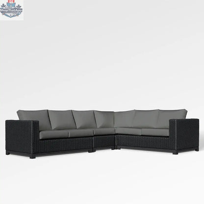 Enclover Trillium 6-seat sectional with durable Sunbrella cushions, featuring plush seating and stylish outdoor design.