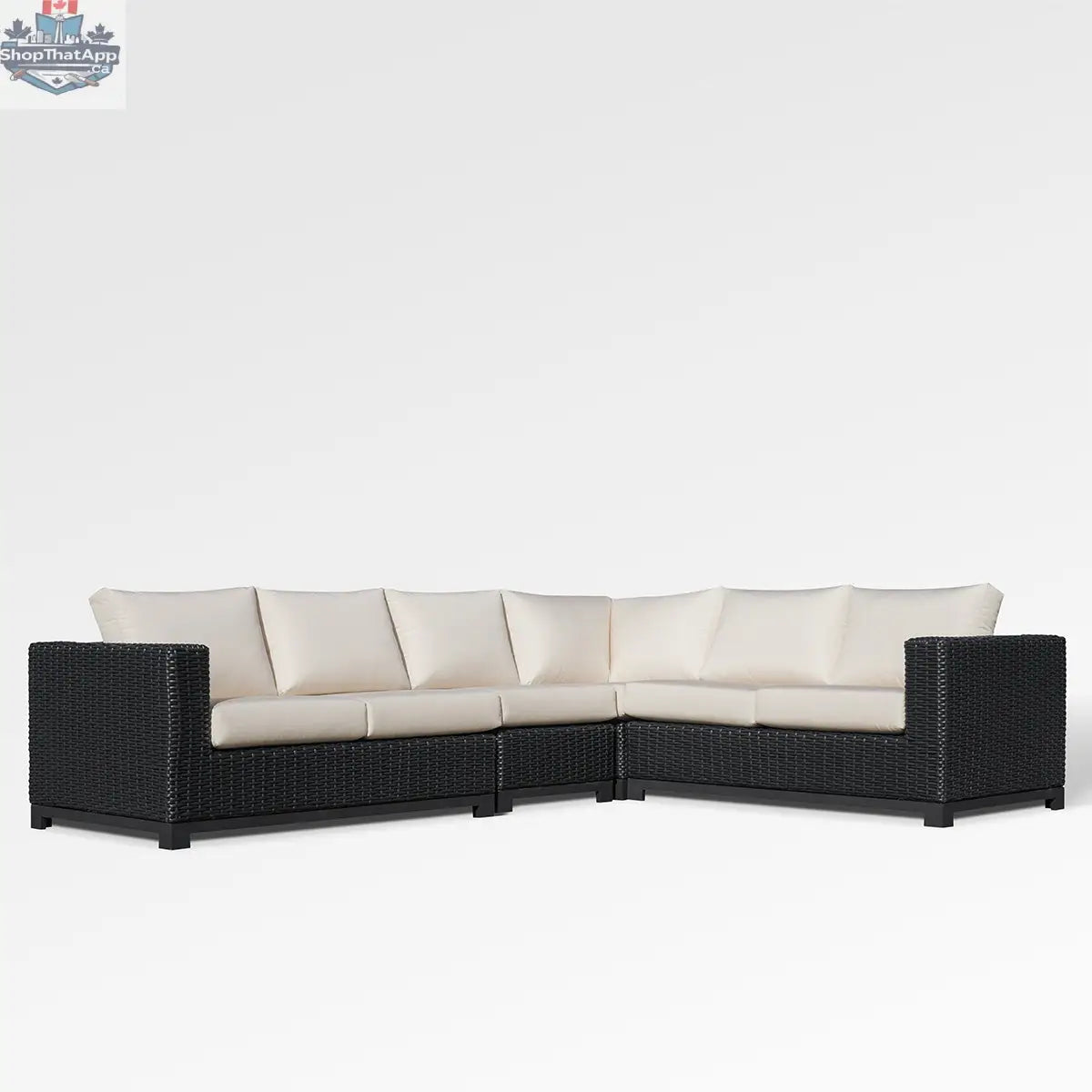 Enclover Trillium 6-seat sectional with Sunbrella cushions, featuring plush seating and stylish outdoor furniture design.