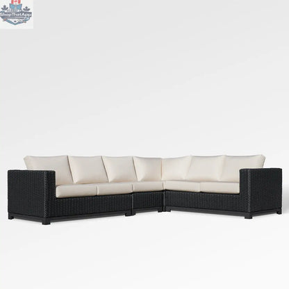 Enclover Trillium 6-seat sectional with Sunbrella cushions, featuring plush seating and stylish outdoor furniture design.