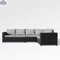 Enclover Trillium 6-seat sectional with durable Sunbrella cushions, showcasing comfortable outdoor furniture with a modern design.