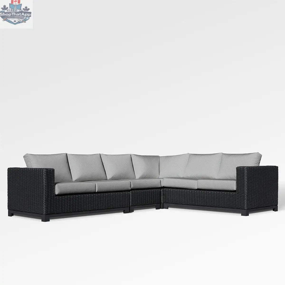 Enclover Trillium 6-seat sectional with Sunbrella® cushions, showcasing a modern outdoor sectional with plush fabric and stylish design.