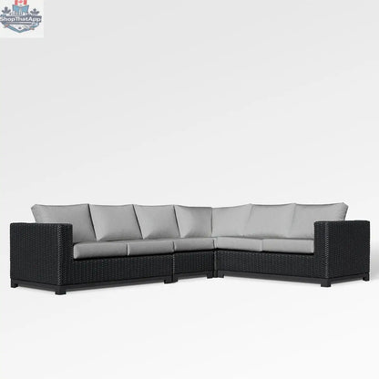 Enclover Trillium 6-seat sectional with Sunbrella® cushions, showcasing a modern outdoor sectional with plush fabric and stylish design.