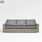 Enclover Jasmine outdoor sofa with Sunbrella cushions in slate, stylish and comfortable for outdoor use, front view.