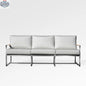 Enclover Acacia outdoor sofa with Sunbrella cushions in Granite, showcasing comfortable seating and stylish design.