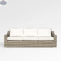 Enclover Tulip outdoor sofa with Sunbrella cushions, featuring a modern design and plush seating for outdoor comfort