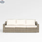 Enclover Tulip outdoor sofa with Sunbrella cushions, featuring a modern design and comfortable seating for garden or patio.