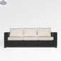 Enclover Trillium sofa with Sunbrella cushions, showcasing its stylish design and plush comfort for modern living spaces.