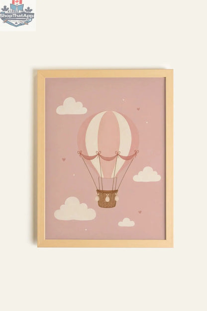 ENVOL ROSÉ Artwork - Encadré Naturel Clair Oeuvre sur Toile Rigide (Collective) | Élevez Votre Décor - Shopthatapp.ca