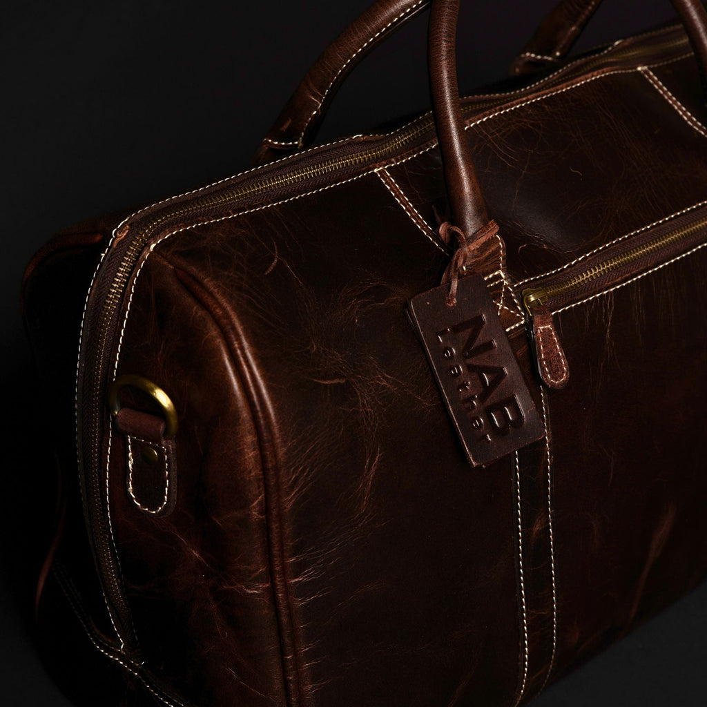 The Wayfarer Bag - Brown Classic Full-Grain Leather Duffle Bag - Www.Shopthatapp.ca