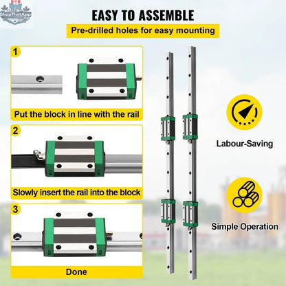 EX-STOCK Canada RM1605 ballscrew kit with 1000mm screw, BF12 BK12 coupling, and linear guide rail for CNC routers and mills