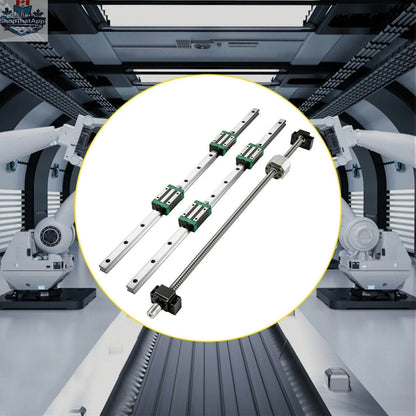 RM1605 Ballscrew Kit with BF12 BK12 coupling, linear guide rails, and slide blocks for DIY CNC routers, lathes, and mills.