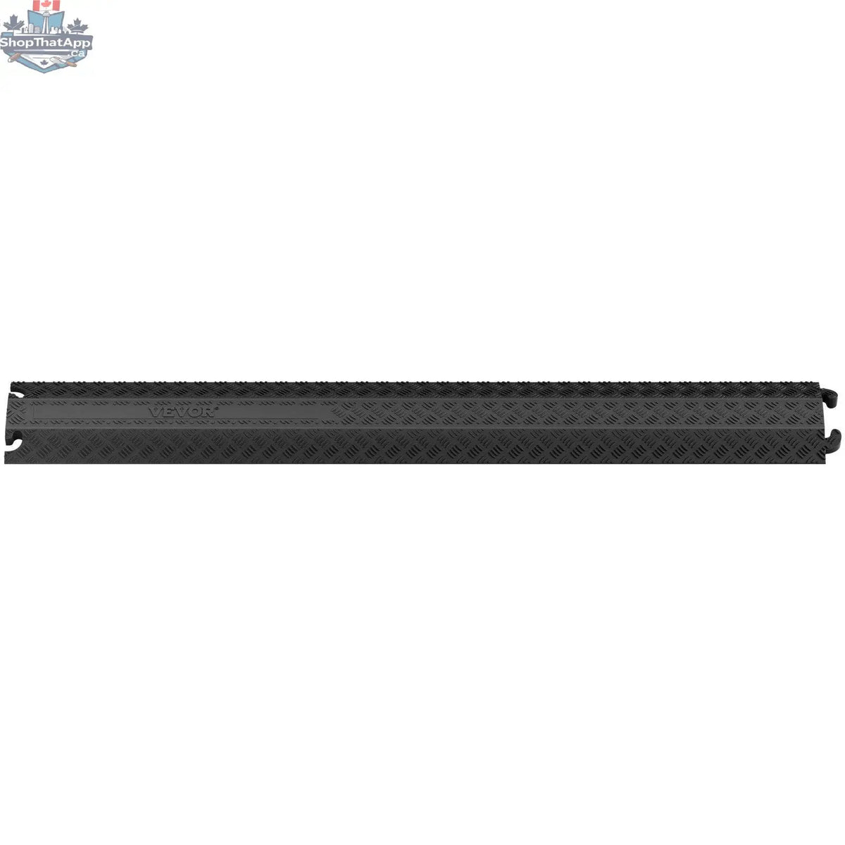 Black 39-inch speed bump hose protector ramp for cables and cords, designed to support 2000 lbs, by EX-STOCK Canada.