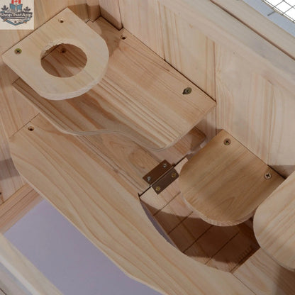 Wooden 2-tier hamster habitat cage by EX-STOCK Canada featuring multiple levels and spacious rodent home for small pets.