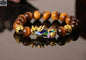 Gold plated PiXiu bracelet with crystal beaded design, featuring intricate craftsmanship and traditional Chinese motifs.