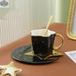 Creative ceramic coffee cup set with star and moon designs, includes four cups and matching saucers by EX-STOCK Canada