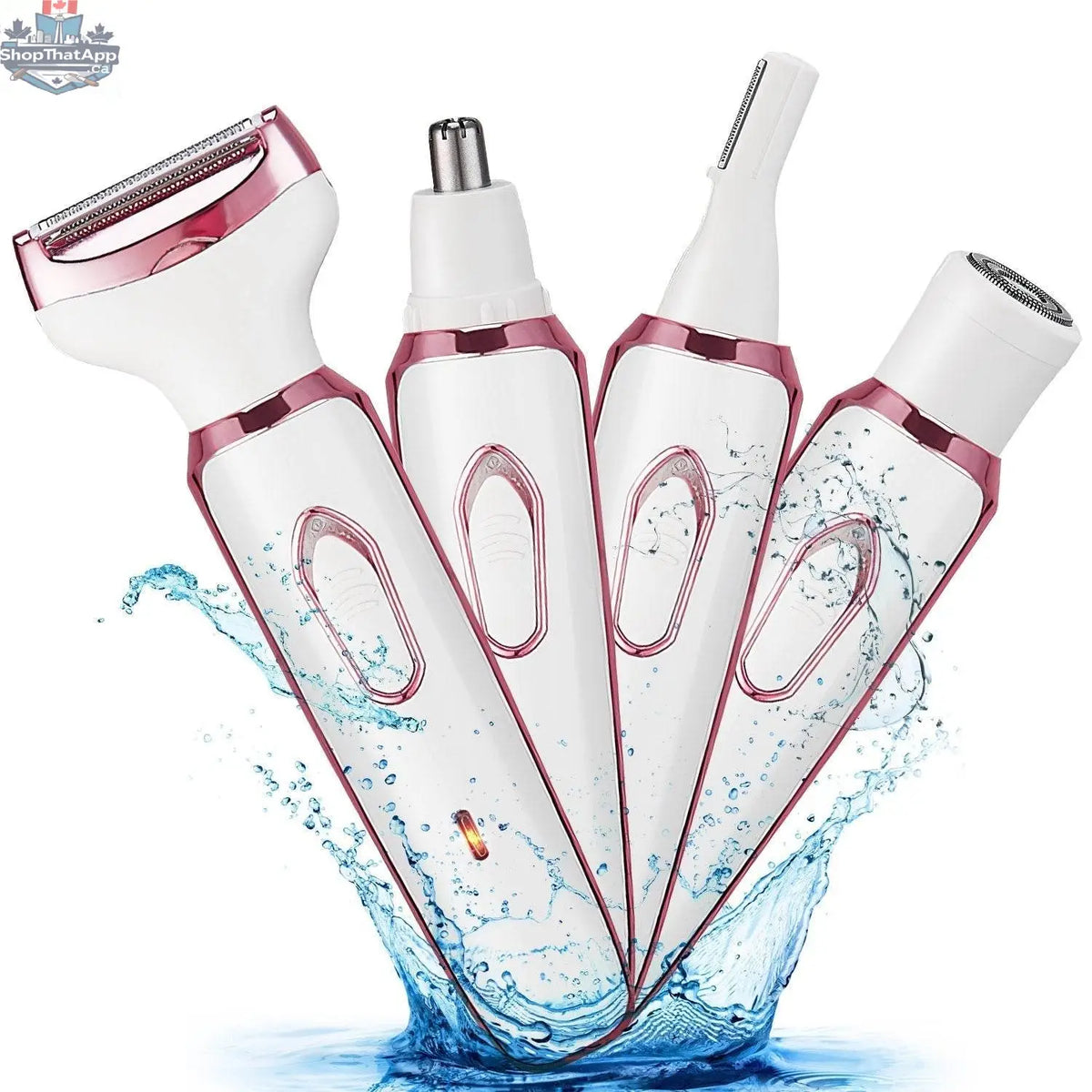 Electric women's hair shaver by EX-STOCK Canada, 4-in-1 painless trimmer and grooming electric shaver for smooth skin.