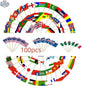 Set of 100 paper toothpick flags representing 100 countries, ideal for decorating desserts, steaks, and cakes.