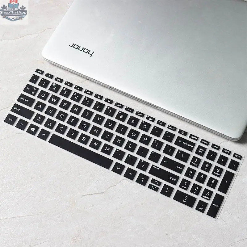 15.6-inch laptop keyboard protector for Eg0010tx model, clear protective film covering keys for ultimate protection.