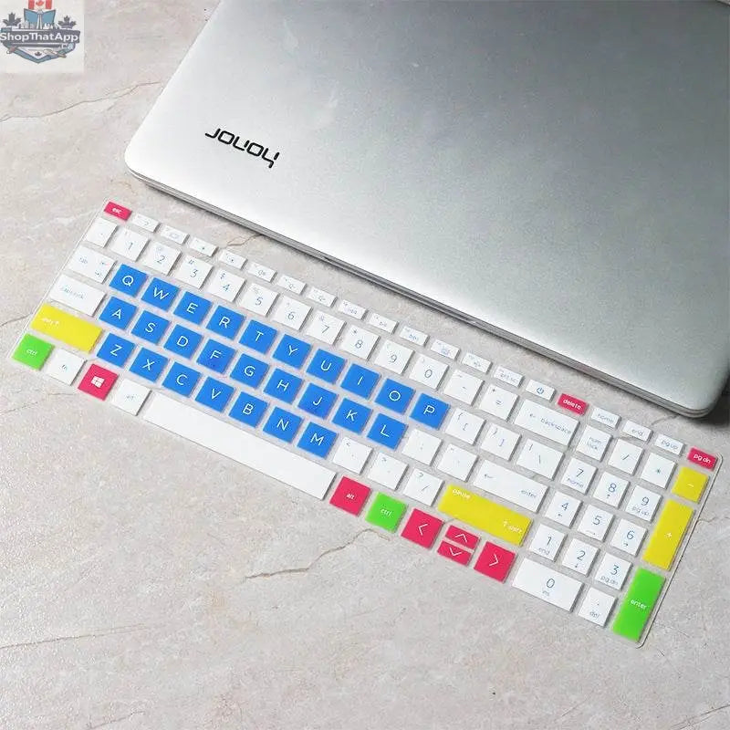 15.6-inch laptop keyboard protector case for Eg0010tx, showing clear protective film covering keyboard with cutouts for keys.