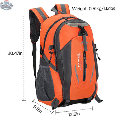 Waterproof 36L outdoor backpack knapsack by EX-STOCK Canada with multiple compartments and adjustable straps for travel and outdoor activities.