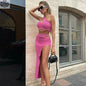 Y2K style bodycon skirt set for women, featuring a fitted skirt and matching top, by EX-STOCK Canada.