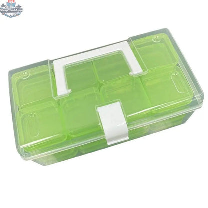 Large 32-grid plastic storage box by EX-STOCK Canada, portable organizer with large capacity for organizing small items.