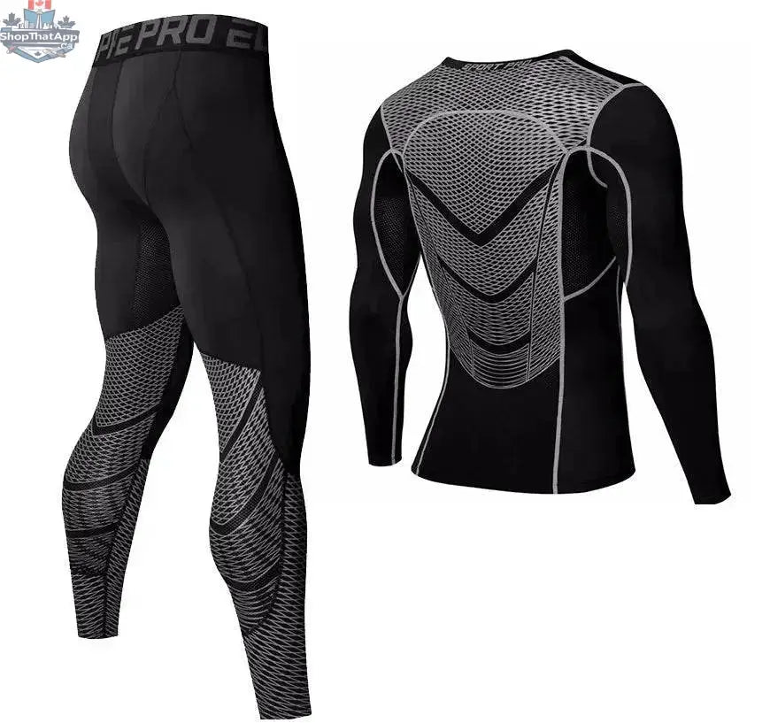 Men's training sportswear set by EX-STOCK Canada, featuring a workout shirt and shorts for active performance.
