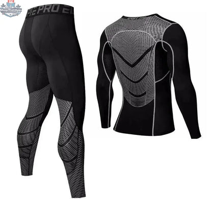 Men's training sportswear set by EX-STOCK Canada, featuring a workout shirt and shorts for active performance.