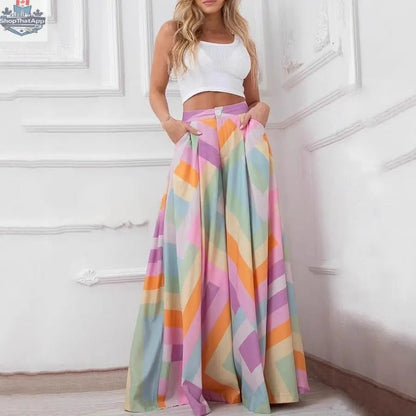 Solid-color High-waisted Wide-leg Pants For Women - Shopthatapp.ca