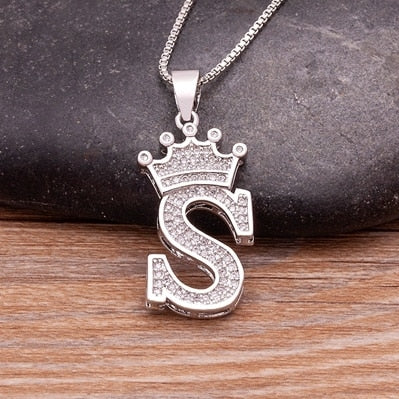 Elegant Silver Letter Pendant with Chain - Personalize Your Style