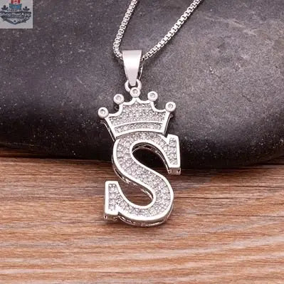 Elegant Silver Letter Pendant with Chain - Personalize Your Style - Shopthatapp.ca