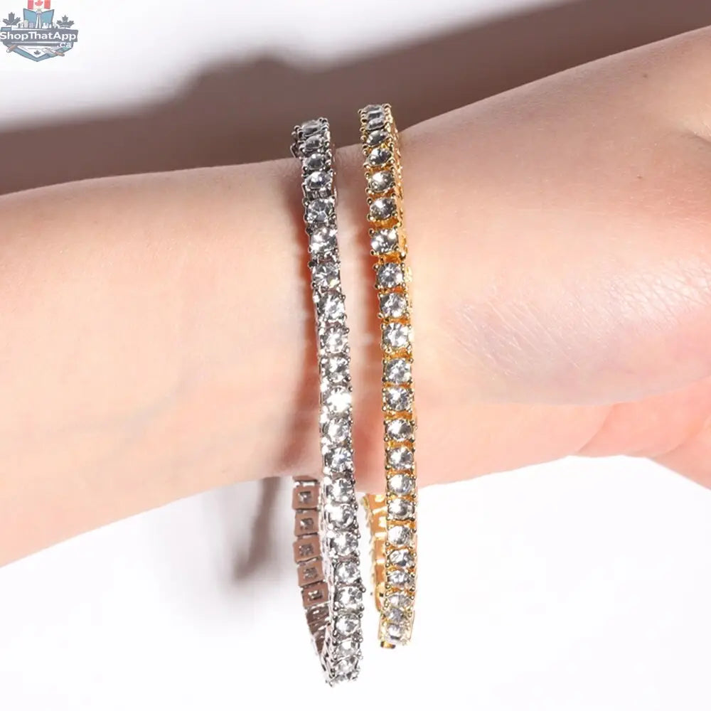 Elevate Your Style with Our Silver Tennis Bracelet and Watch Set - Shopthatapp.ca