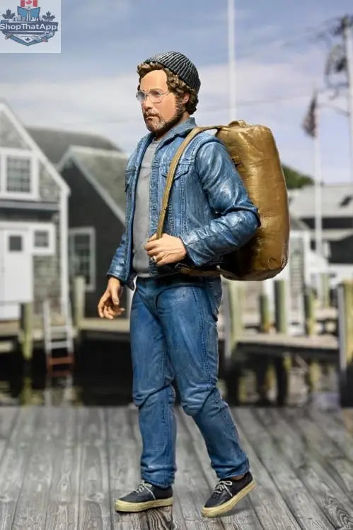 Toy Snowman Jaws 50th Anniversary Matt Hooper action figure from Amity Arrival edition, detailed collectible toy with character costume.