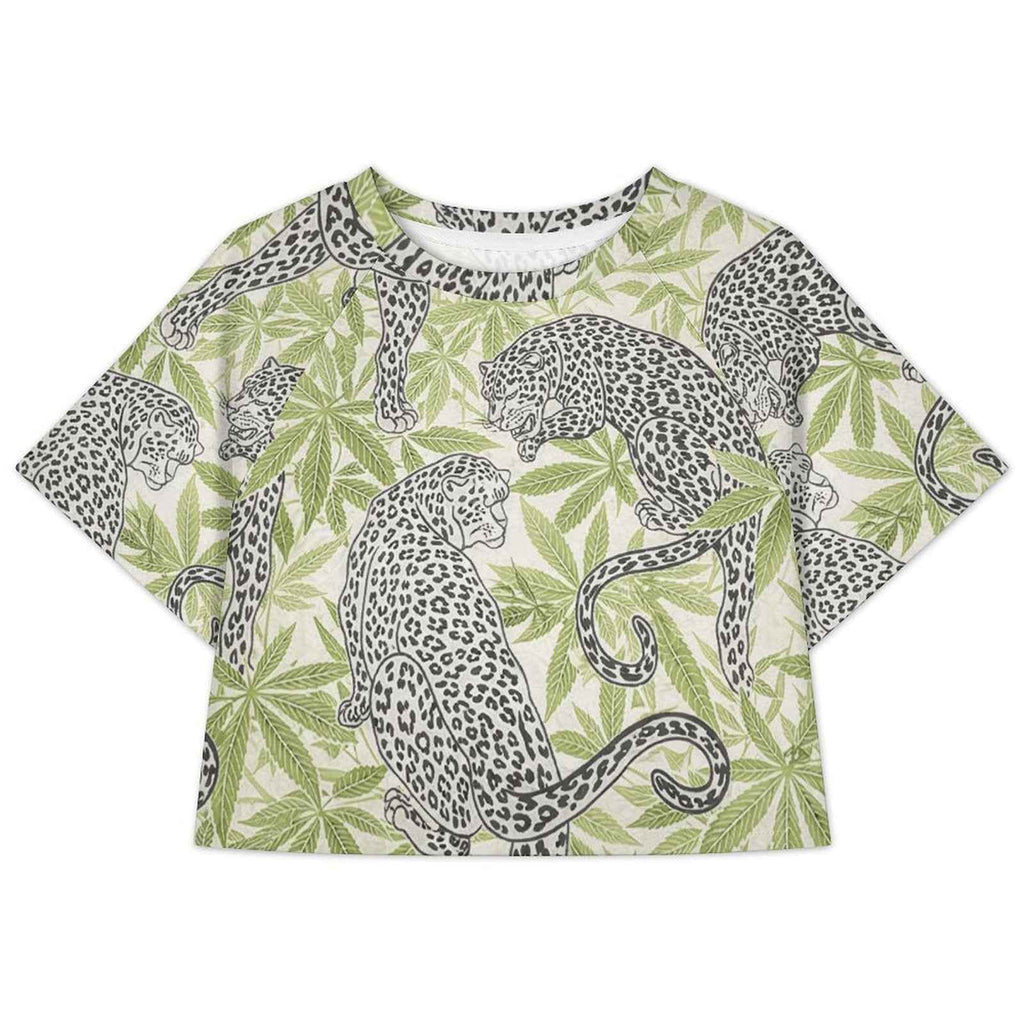 Leopard Cropped Ralgan T-Shirt