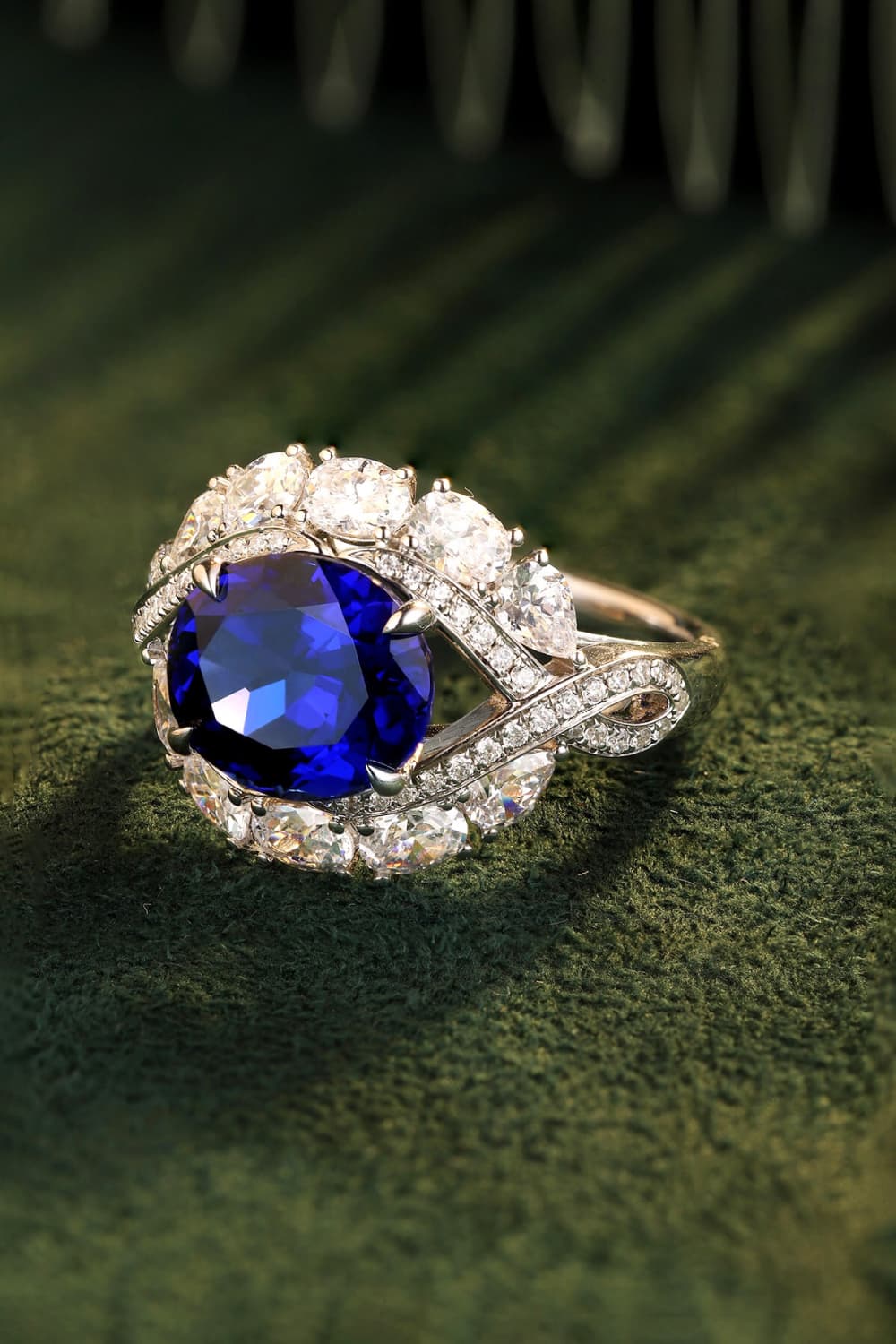 5 Carat Lab-Grown Sapphire Ring in Platinum-Plated Setting - Shopthatapp.ca