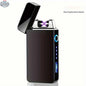 777tech plasma rechargeable electric lighter with metal body, double arc flameless design, LED display, touch sensor, windproof for Christmas