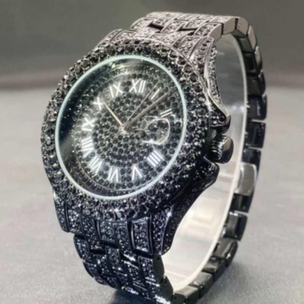 Men's Quartz Watch Full Diamond High End