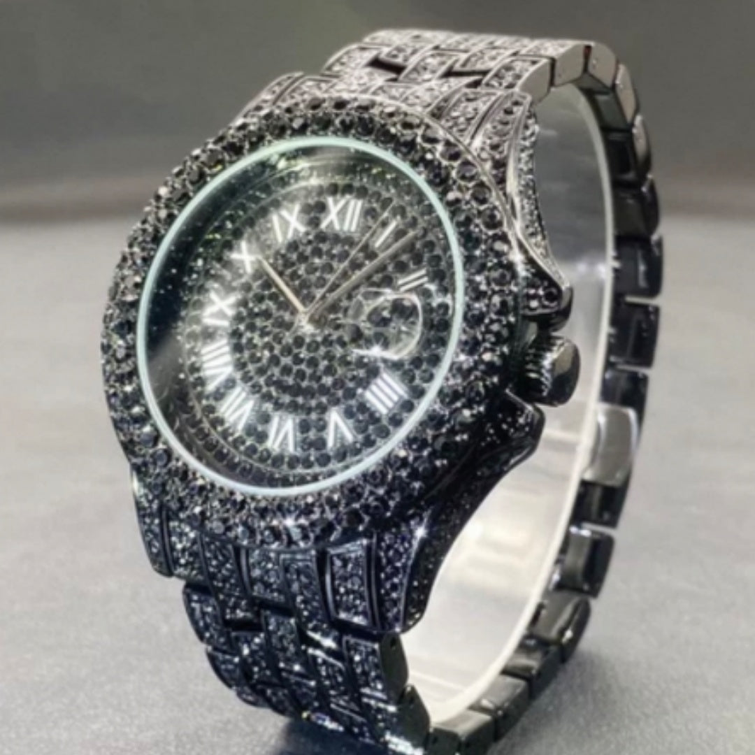 Men's Quartz Watch Full Diamond High End