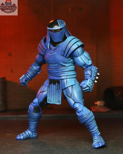 Toy Snowman Teenage Mutant Ninja Turtles Foot Enforcer action figure from Mirage Comics, detailed collectible toy in blue armor.